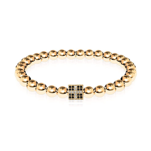Chanceux | Or 18 carats | Bracelet à breloques dés en cristal